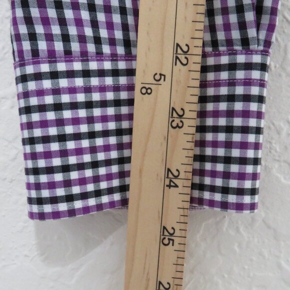 Nick Graham* Men's Long Sleeve Button Down Curved Hem Plaid Dress Shirt~ Size XL - Picture 9 of 10